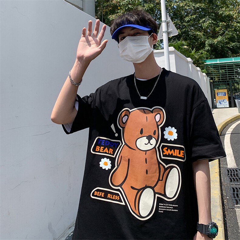 短袖t恤男宽松潮牌潮流百搭短T大码夏季圆领学生体恤图片