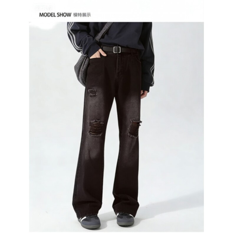 1506-1/NA531/P35复古水洗破洞黄泥牛仔裤高街做旧男女百搭长裤1，男装牛仔裤，星座1506-1