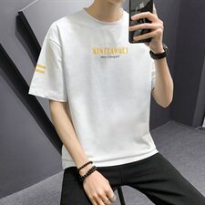 男子纯棉短袖T恤2021夏新款印花休闲时尚Tins潮流DS715TP25，男装T恤，电商A102