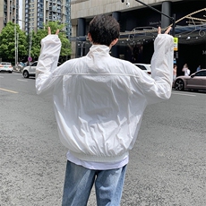 现货夏季无帽防嗮衣双拉链立领薄款透气冰丝纯色外套FS1006-P50，女装短外套，星座205-5