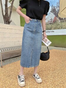 夏装现货牛仔裙图片