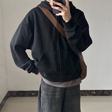 抖音得物品质二开26春装美式高街双头双拉链卫衣开衫外套W74，女装短外套，电商A486-1