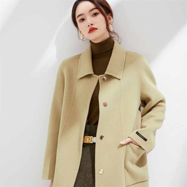 时尚女装双面呢大衣优雅显瘦长款外套气质百搭秋冬必备,女装双面呢大衣,阿吉丽克