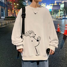 S6166-P28加绒款-P33秋季圆领卫衣男大码韩版宽松长袖外套，男装卫衣，电商A040