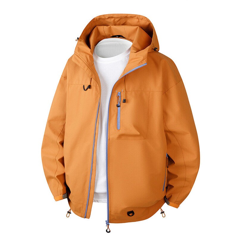 户外夹克男连帽纯色上衣冲锋衣外套DSA157B-JK7870-P65图片