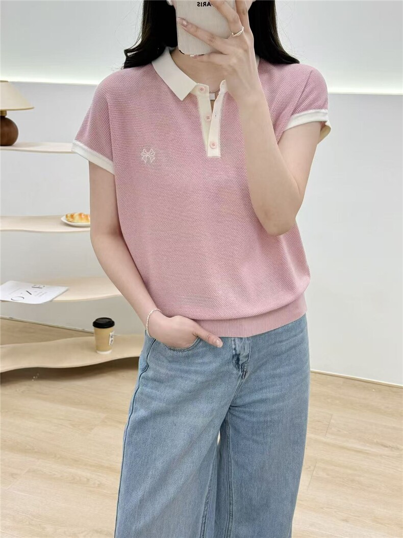 天丝莱赛尔桂花针拼色无袖PO领,女装T恤,晨旭羊绒
