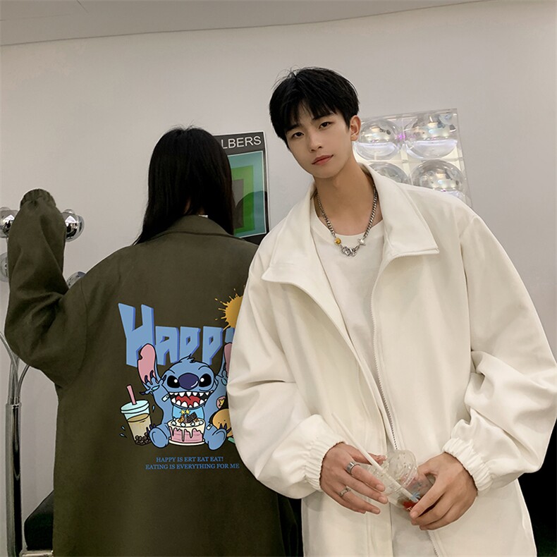 麂皮绒夹克男大码立领褂子外套JK85077-P68加绒款-P78,男装夹克,电商A040