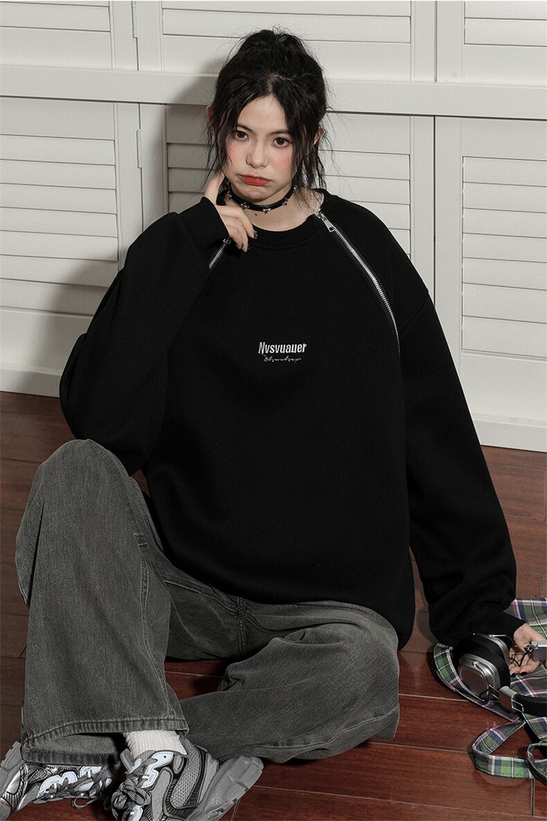 中性2026秋装套头圆领刺绣卫衣男装秋季大码宽松长袖外套S336-P58,女装短外套,电商A233-1
