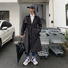 【2025秋冬】新款韩版风衣中长款休闲风衣男图片