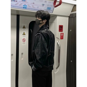 现货不缺货 假两件皮衣 复古夹克外套 1209-1-JK17-P108（网图）图片