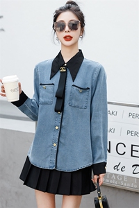 牛仔衬衫女2025春秋新款韩版时尚百搭显瘦清新上衣长袖宽松衬衣潮图片