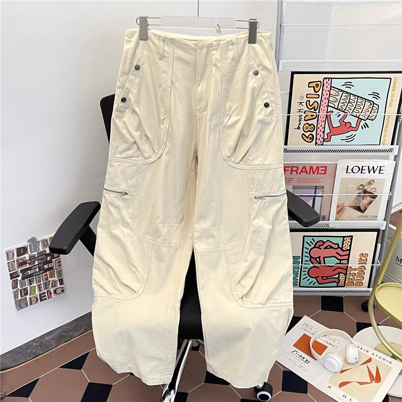 宽松休闲裤男韩版潮流百搭裤子夏季坠感阔腿拖地长裤8111P80，男装休闲裤，星座410-2