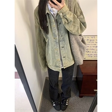 新款黄泥水洗牛仔外套男秋季美式复古高街做旧工装夹克LW0155-P56，男装工装外套，星座1008