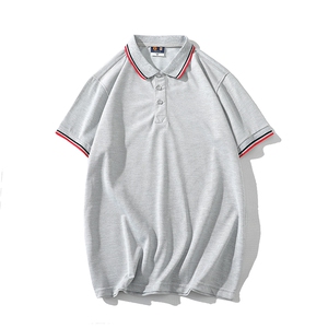 Y050白底平铺跨境外贸大码学生青少年班服polo衫短袖T恤夏季潮男图片