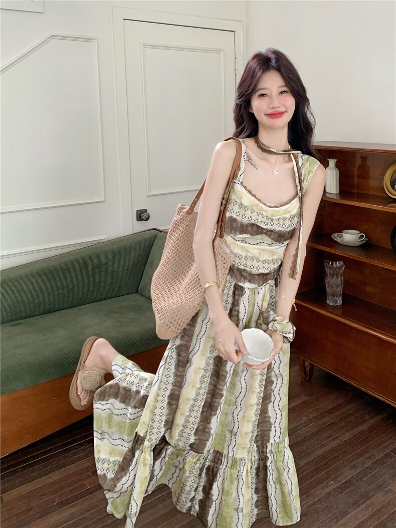 欧货度假风复古连衣裙女2026夏季流行单品新款长裙大方得体的裙子,女装连衣裙,艾米莉亚