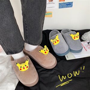 秋冬韩版卡通情侣棉拖鞋保暖防滑居家室内厚底休闲潮拖男TX41-P16图片