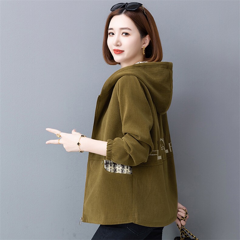 燕颉休闲外套女春秋款2023中年妈妈时尚洋气休闲开衫连帽短款上衣，女装短外套，燕颉服饰