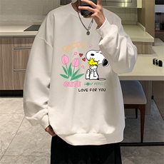 麂皮绒卫衣男大码重磅长袖t恤男JW81324-P35加绒款P45，男装卫衣，电商A040