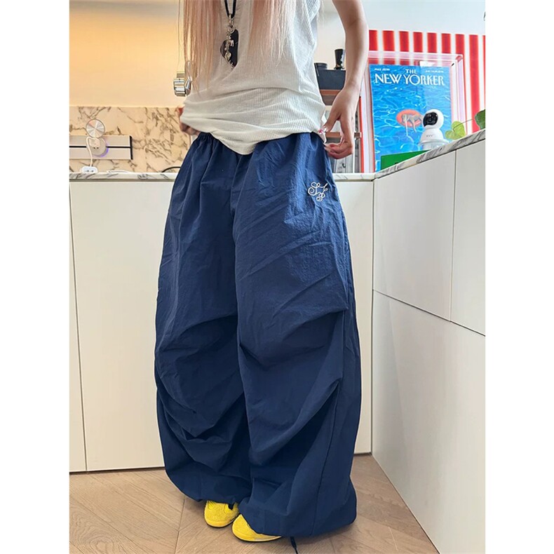 网图有货美式复合纯色阔腿垂感休闲裤男女宽松慵懒长裤A706-P45,男装休闲裤,星座1505
