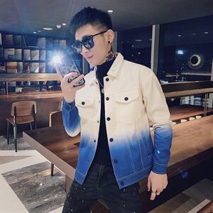 2021春款社会小伙炸街吊染渐变翻领夹克爆款外套  J215-P125控155图片