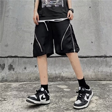 美式高街拉链机能工装短裤男夏季薄款冲锋裤宽松五分裤D98-P40，男装休闲裤，星座1109-3