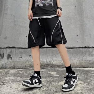 美式高街拉链机能工装短裤男夏季薄款冲锋裤宽松五分裤D98-P40图片