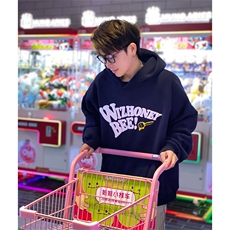 抖音得物高品质印花连帽卫衣秋冬装美式宽松连帽纯色卫衣ADL119，男装卫衣，电商A443