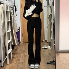 主推货足自家图秋冬弹力男修身大码直筒微喇牛仔裤女K860-P50，男装牛仔裤，星座205