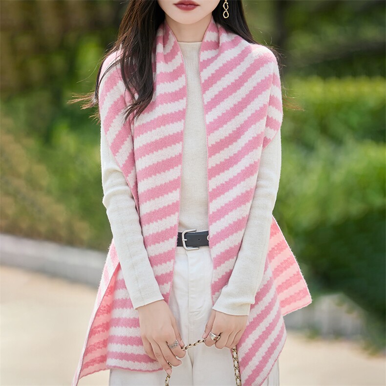 2025百搭时尚简约女款羊毛斜角围巾，围巾，哲奥羊绒