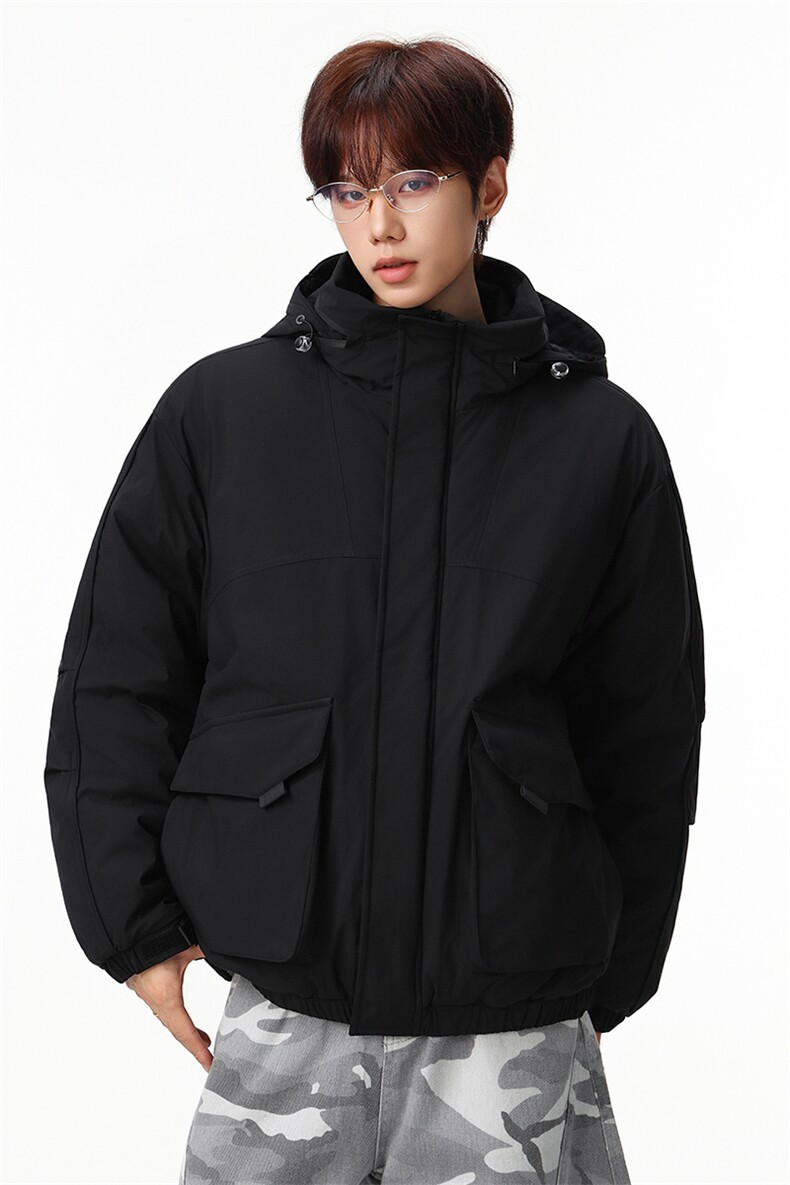 新款冬季大码羽绒棉服棉袄连帽工装韩版宽松外套A436-2533-P98,男装棉衣,电商A436