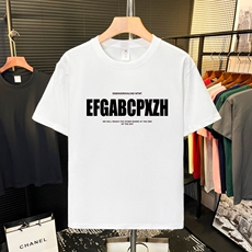 美式复古字母黑色纯棉短袖t恤男宽松显瘦遮肚2026新款情侣体恤衫，男装T恤，星座1409-3