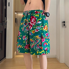 D2男士大码休闲工装短裤沙滩裤男女东北大花裤宽松口袋风潮男，男装牛仔裤，星座115A(原星座507）