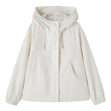 小个子短外套女2026年春季女士户外防风冲锋衣连帽拉链，女装短外套，悦祺