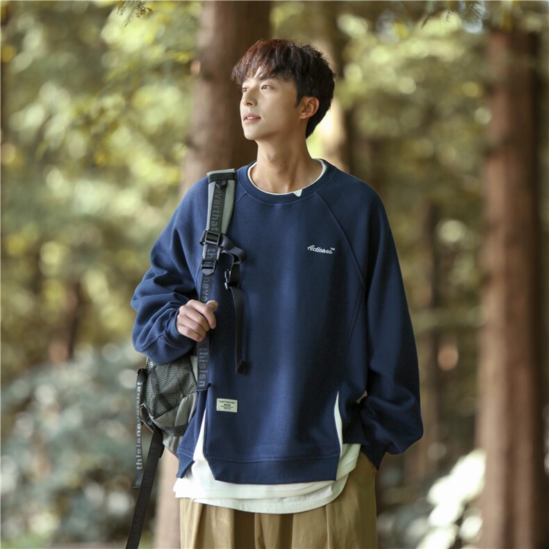 2023秋款撞色假两件卫衣W1715P55控78，男装卫衣，星座1018-3