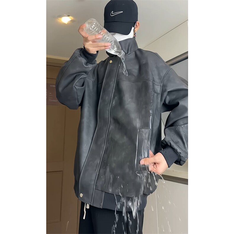 （量大差价足）春秋款复古PU皮夹克磨砂质感外套1213-DY2313-P95,男装夹克,星座1213
