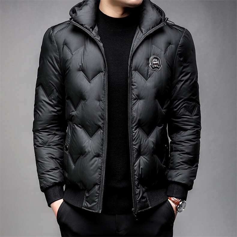 羽绒服冬季男装90%白鸭绒羽绒服立领加厚时尚青年外套HP8805-P305图片