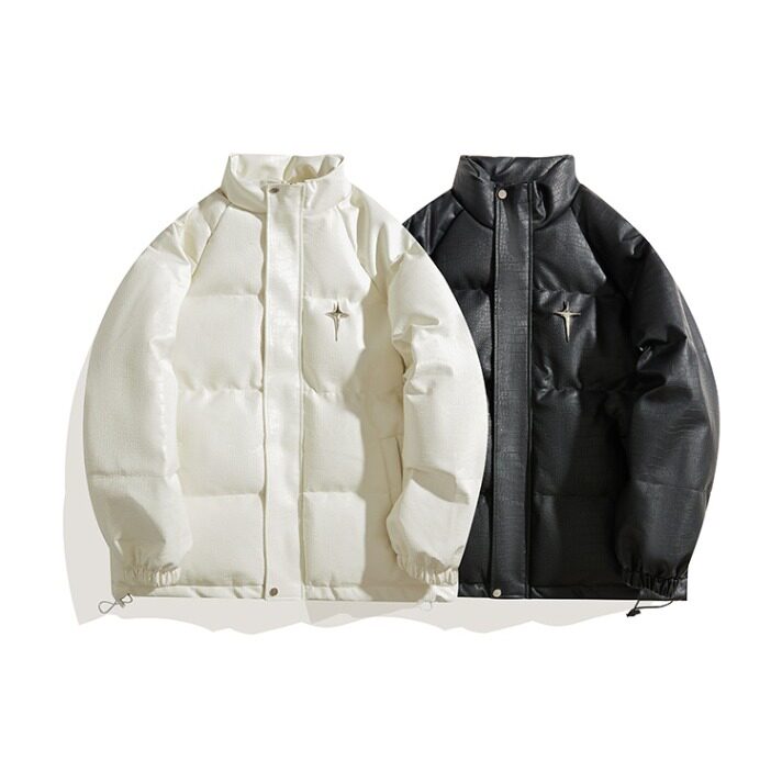 pu皮棉服男冬季新款立领面包服潮牌加厚棉衣棉袄夹克外套,男装夹克,星座1013-1