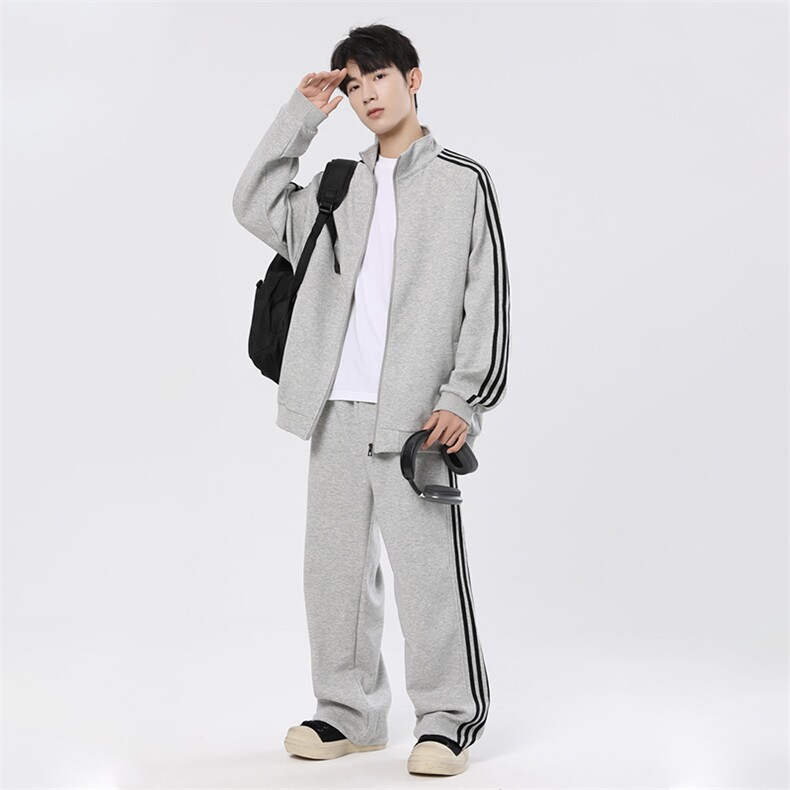 三条杠撞色开衫卫衣运动套装W4602-特P52控98/K8540-特P38控69,男装卫衣,电商A007