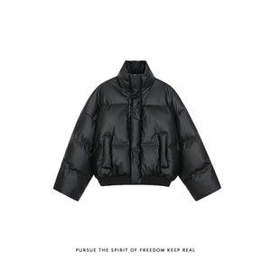 MY01-尺码M-3XL-特P65-美式PU皮防风保暖短款棉服复古加厚外套图片
