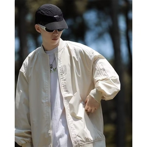 棒球服外套男秋季美式vintage潮牌复古高级感男装宽松飞行员夹克图片