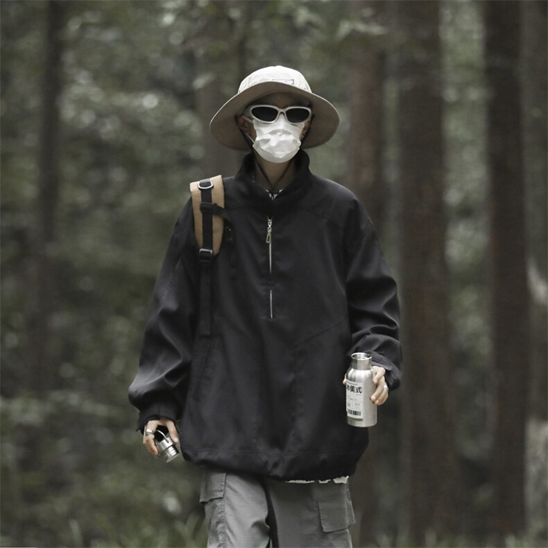 山系复古休闲外套男冲锋衣工装夹克春秋美式宽松上衣潮JK0415-P53,男装夹克,星座308B-1