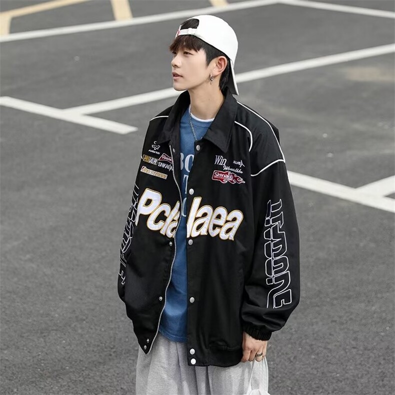美式hiphop外套男春秋季赛车服vintage潮牌机车夹克W5061-P64,男装夹克,星座512-2