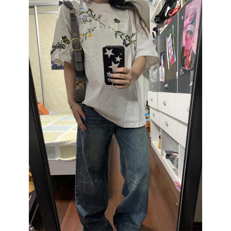DX889HH-特P32cleanfit花灰色短袖重磅小领口t恤高街,男装T恤,星座1007（原301D）