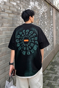 2024夏新款 高品质港风个性撞色印花短袖T恤上衣 T2216-P42图片