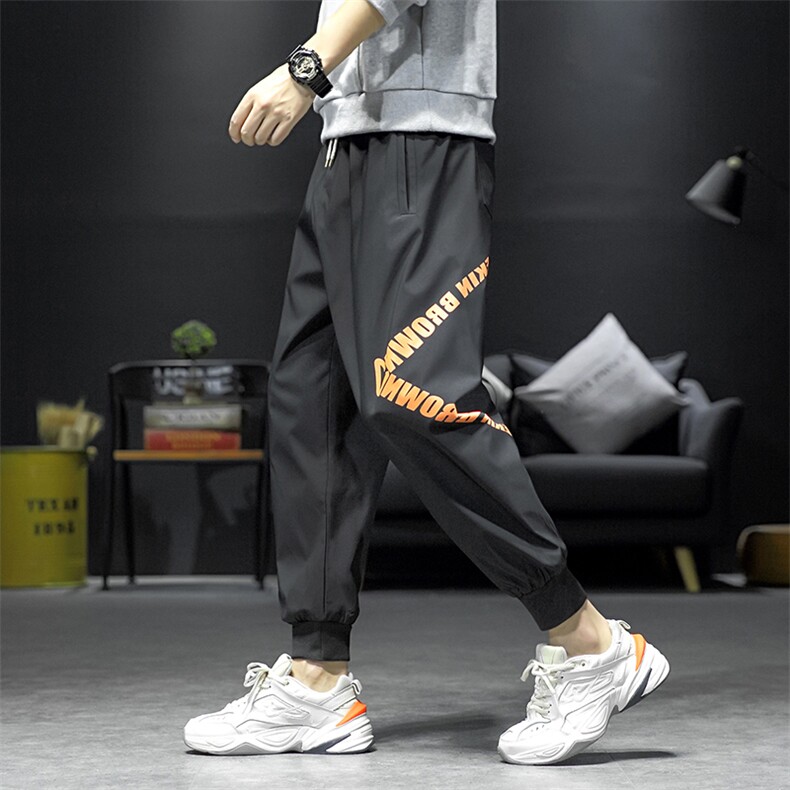 日系宽松运动裤束脚裤大码M-5XL长裤潮裤子休闲裤九分裤7222P29，女装休闲裤，星座227-7