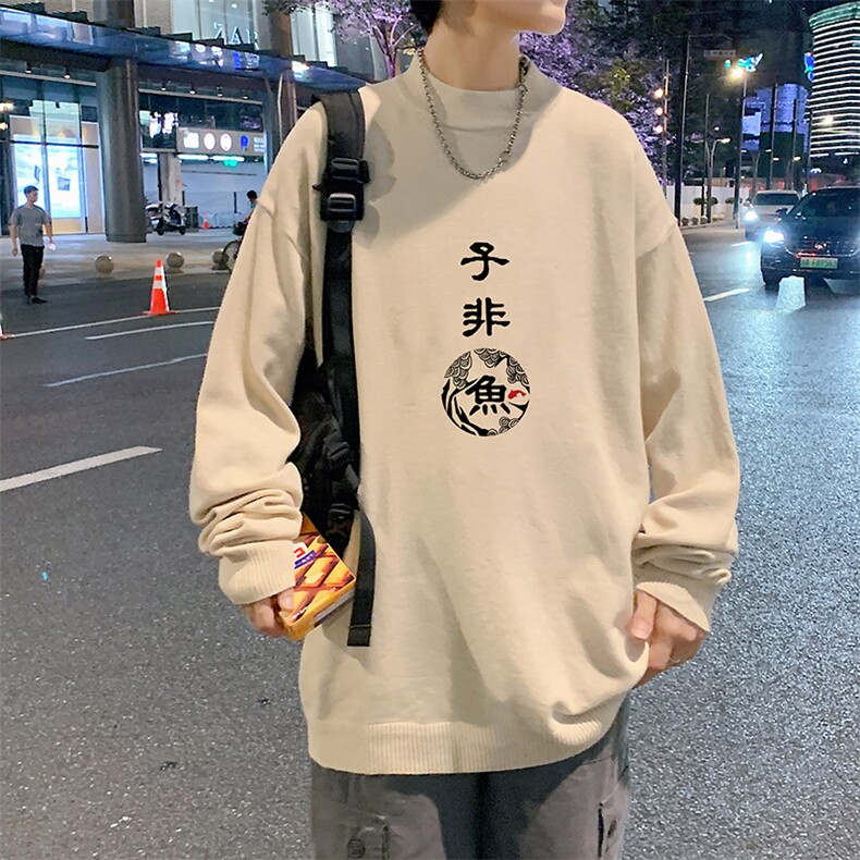 M18070-P45 加绒款-P65半高领毛衣男士大码针织衫男毛线衣男图片