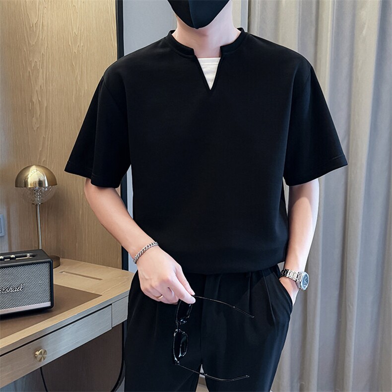 夏打底衫纯色百搭纯色圆领T恤短袖社会小伙A236-82558-特P38,男装T恤,电商A236