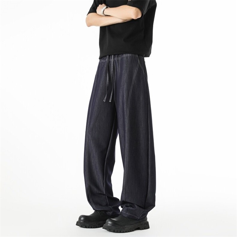抖音得物！现货男士冰丝仿牛仔休闲裤XZ617B--K488-特批38,男装休闲裤,星座617B