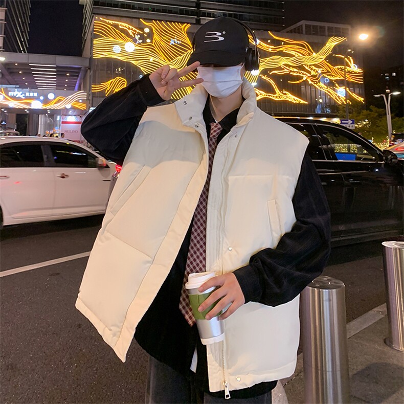 冬季棉马甲男潮流休闲纯色立领棉背心加厚外套男A266-WMJ8633-P45,男装背心/马甲,电商A266