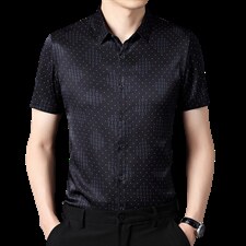 夏季新款2022中年男士短袖衬衫休闲免烫爸爸装衬衣上衣，男装衬衫，电商B212（原钱塘6029）